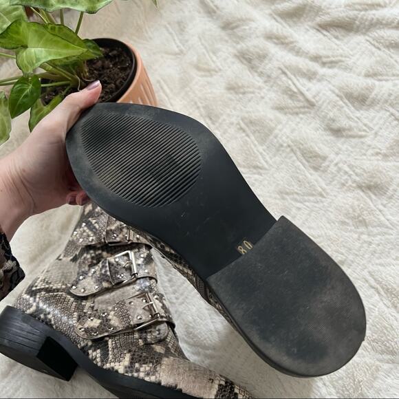 Steven by Steve Madden Harmon Snakeskin Triple Buckle Boots - Picture 6 of 11